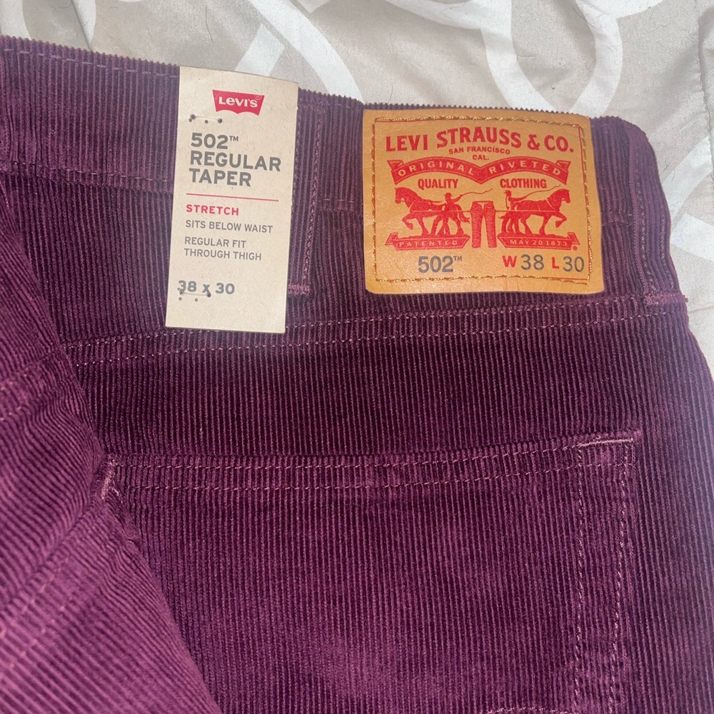 Levi's Deep Purple Corduroy Trousers - Picture 2 of 2